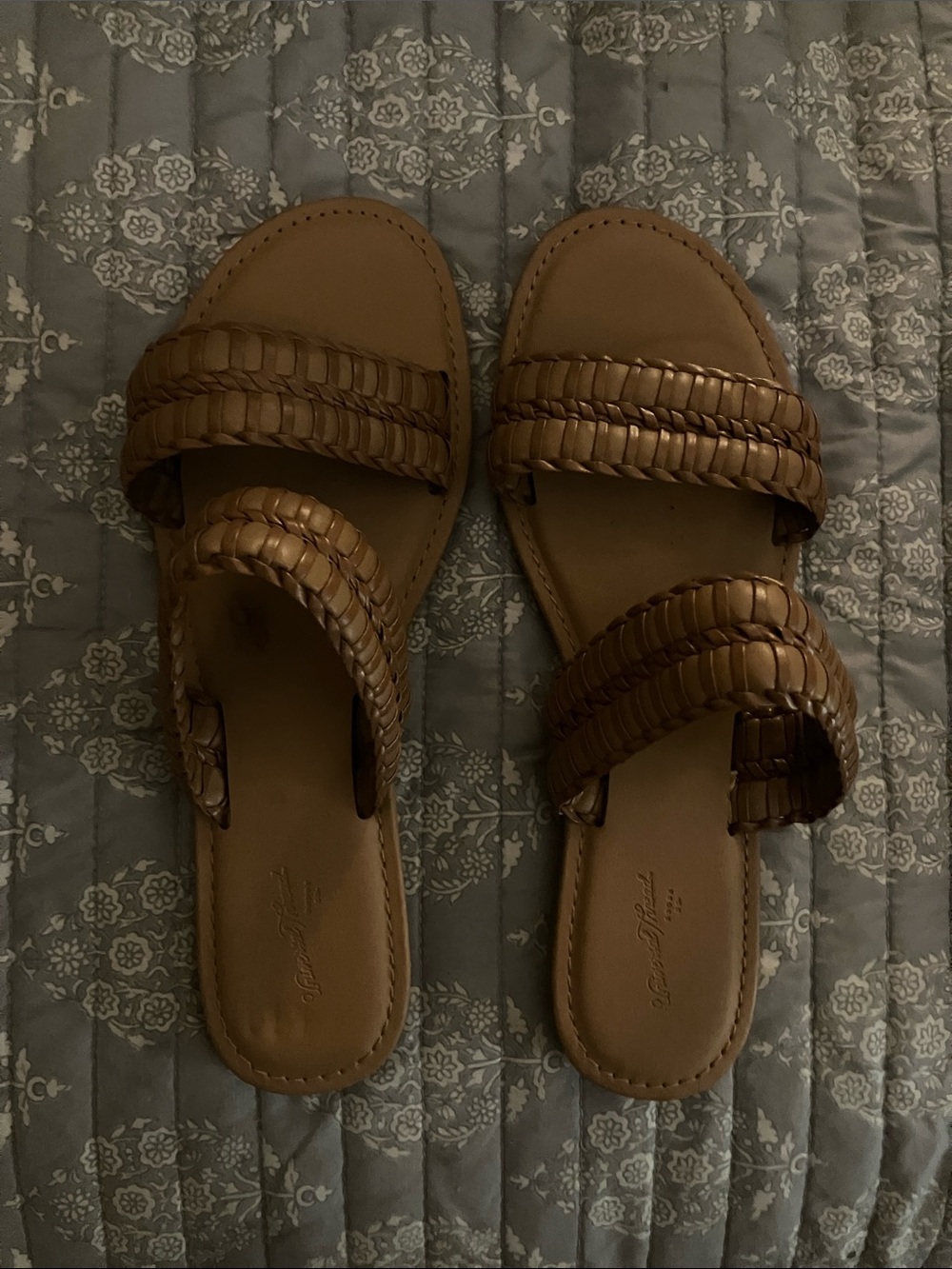 Donald J. Pliner Braided Double-Strap Slide Sandals in Tan Brown